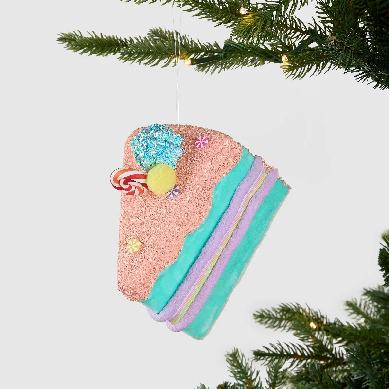 Pastel Cake Slice Ornament