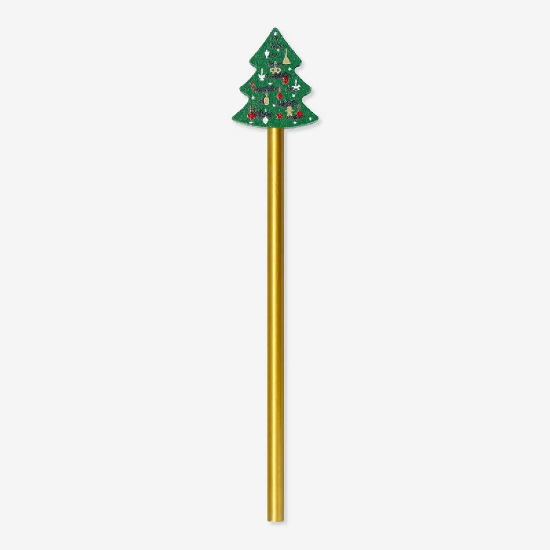 Pencil with Christmas tree topper