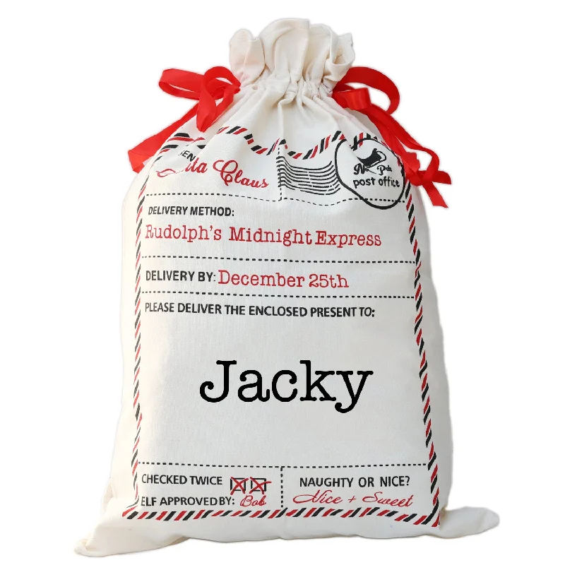 Personalised Rudolph's Midnight Express Santa Sack SAC006