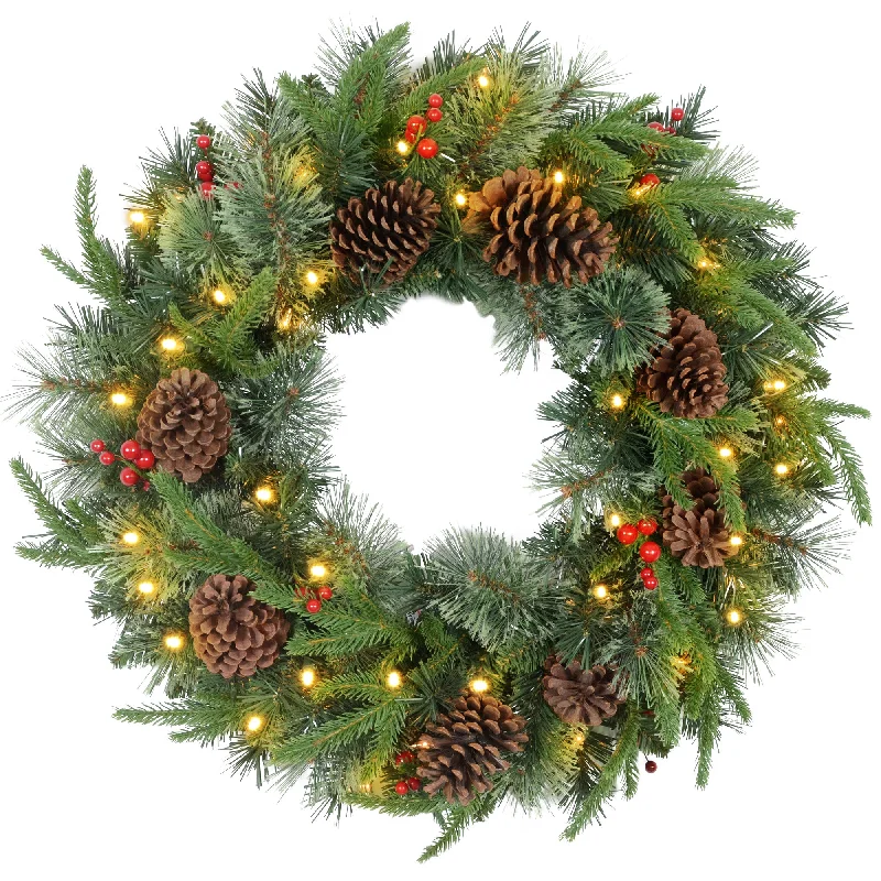 Pinecones & Berries Wreath Christmas Decoration - 60cm