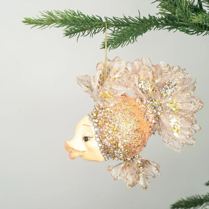 Platinum Coral Golden Fish Ornament