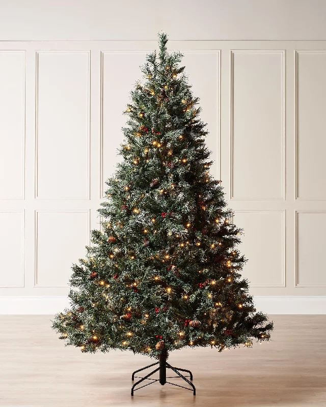 Pre-Lit Scandinavian Spruce Pinecones & Berries Christmas Tree, 6 ft