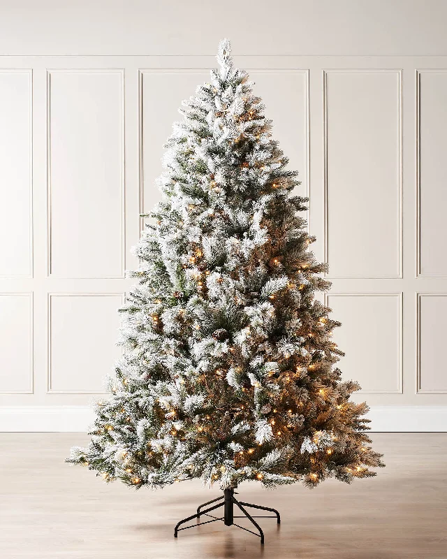 Pre-Lit Snow Flocked Mixed Pine Christmas Tree