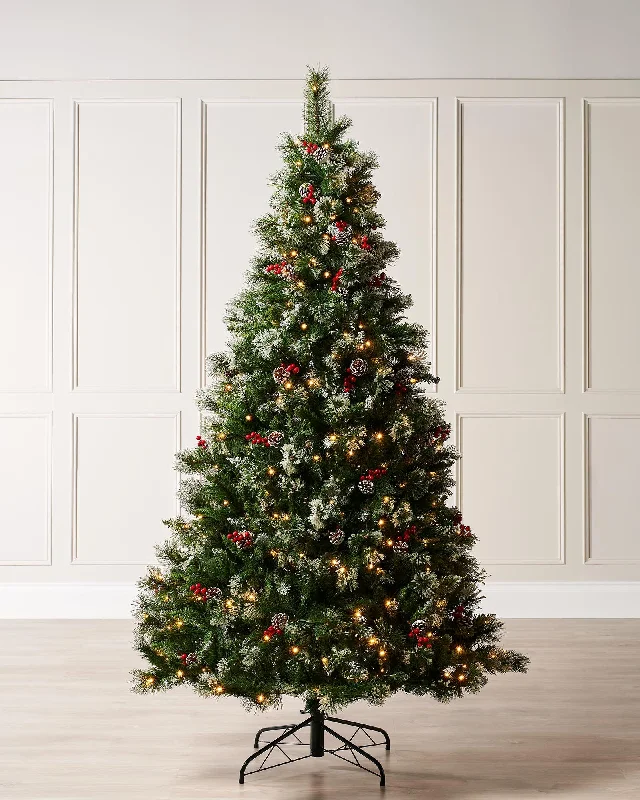 Pre-Lit Victorian Frosted Berries & Pinecones Christmas Tree, 6 ft