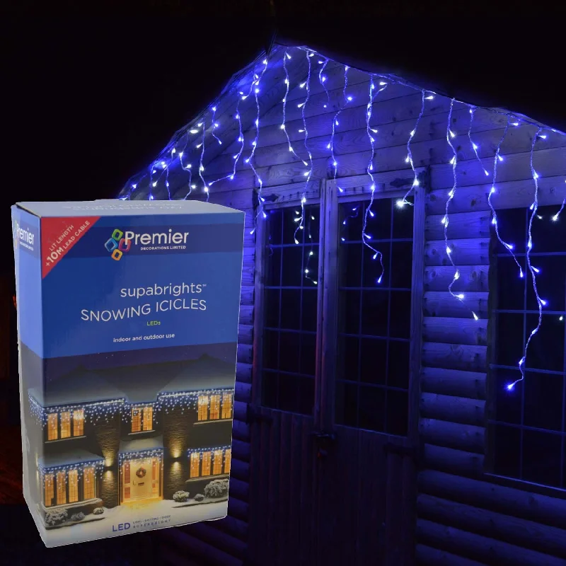 Premier 360 LED Outdoor Snowing Icicle Lights - Blue