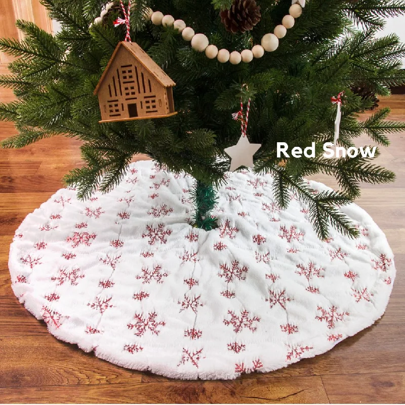 Red Snow Christmas Tree Skirting