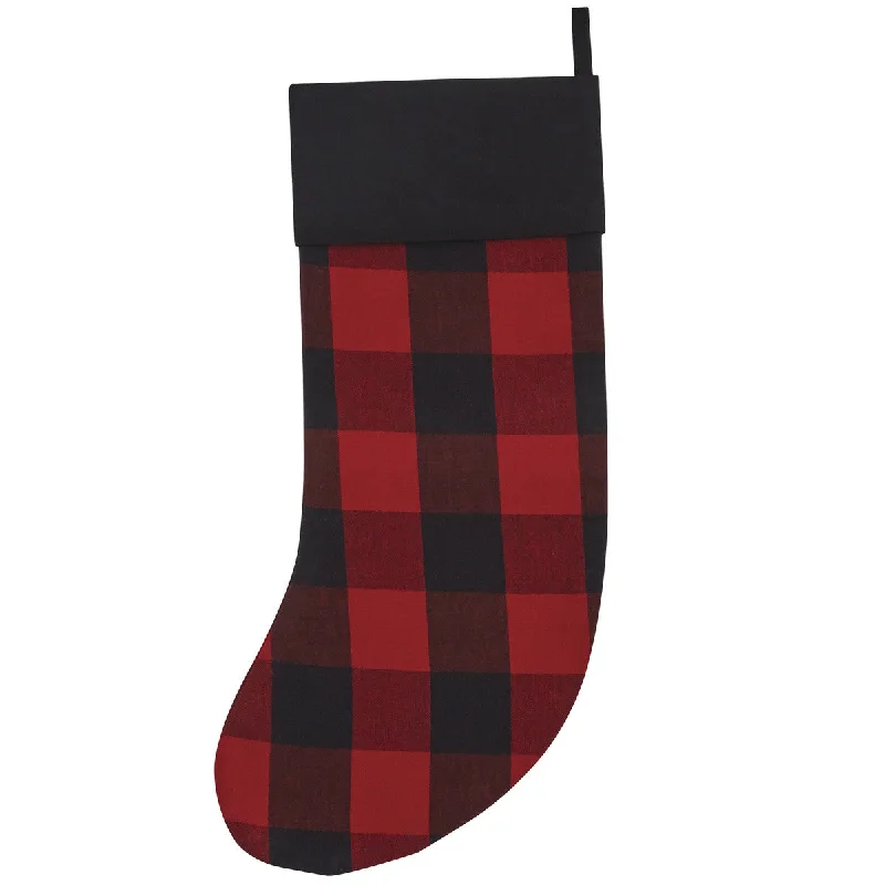 Regal Tartan Black And Red Check Stocking - Park Designs