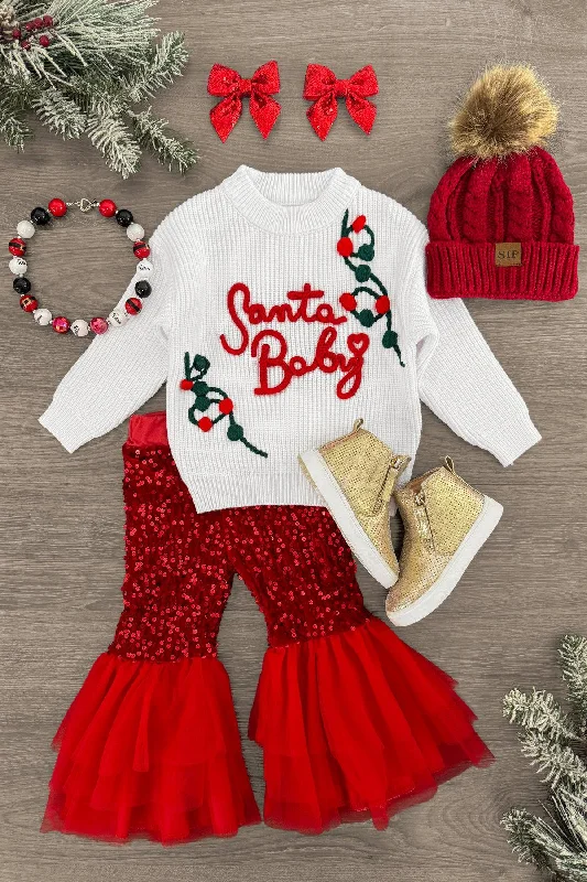 "Santa Baby" Sweater Sequin Bell Bottom Set