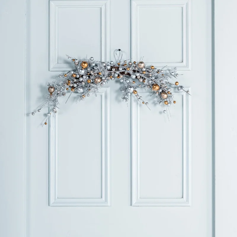 Gold and Silver Rustic Christmas Door Swag