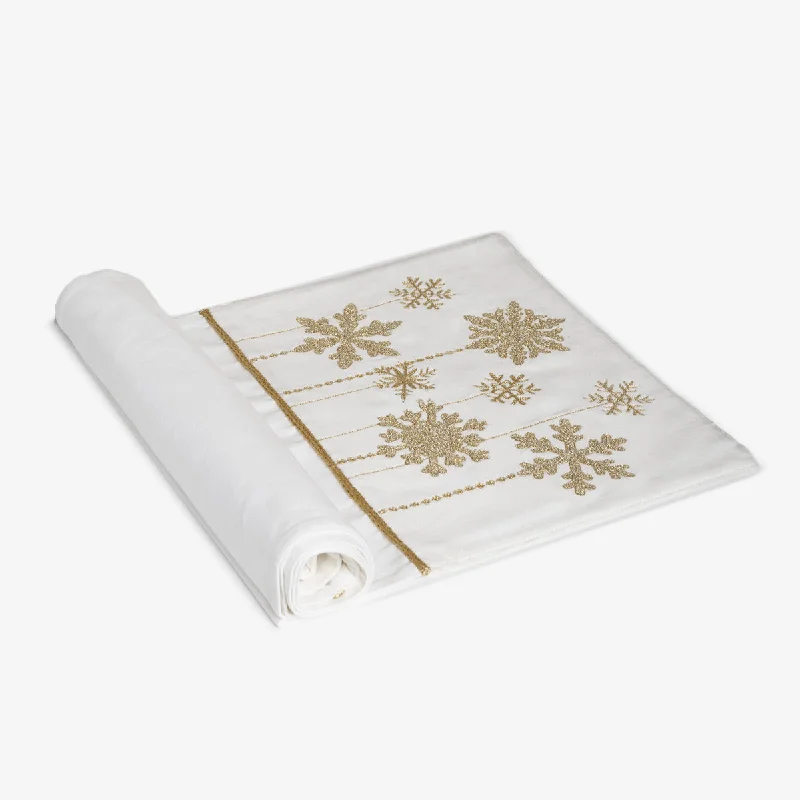 Snowflake Table Runner (Gold & White)