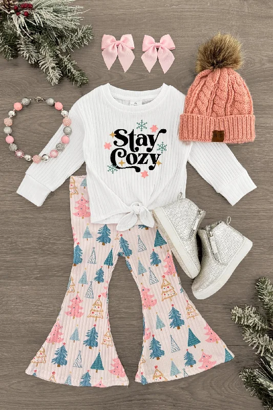 "Stay Cozy" Christmas Tree Bell Bottom Set