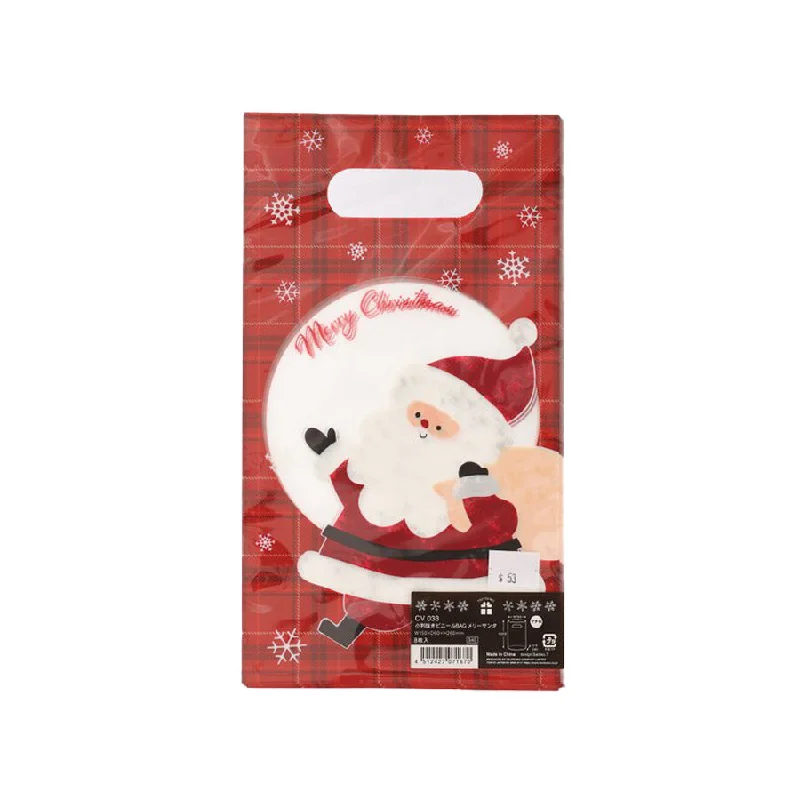 TSUTSUMU Xmas Plastic Bag 26 X 15 cm 8pcs - Santa  (44g)