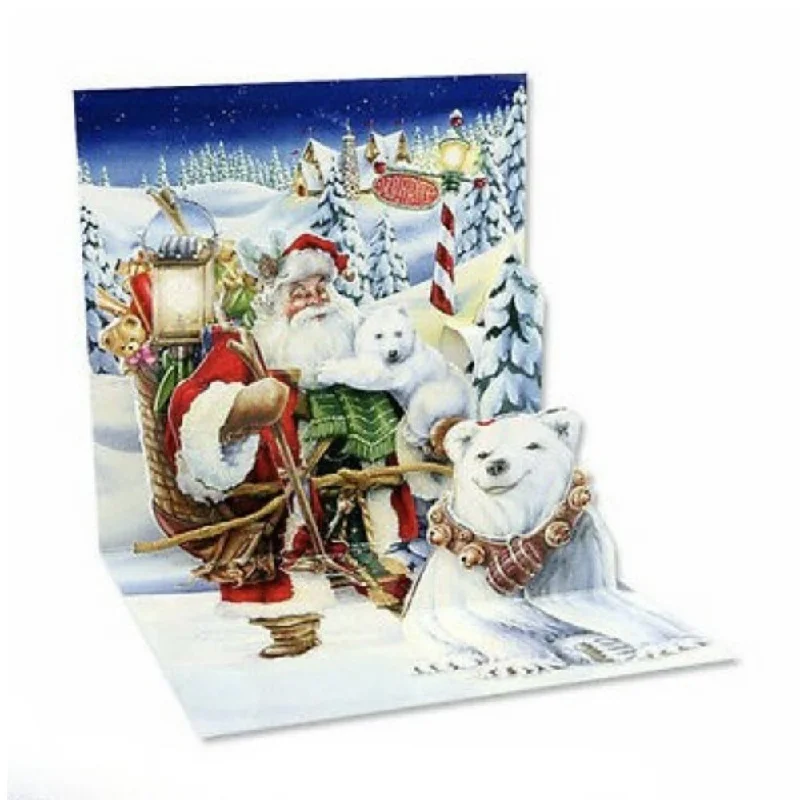 Up with Paper "Santa & Polar Bears" Pop Up Greeting Card