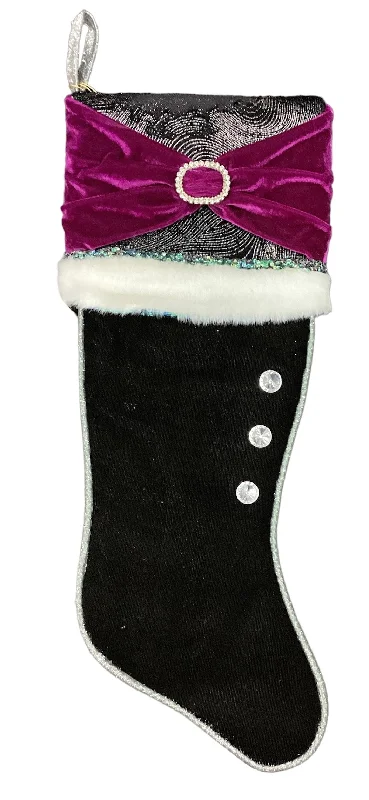 Xmas Stockings Velvet with Bow