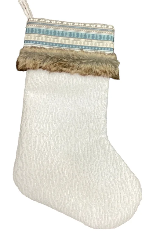 Xmas Stockings Ivory with Fur