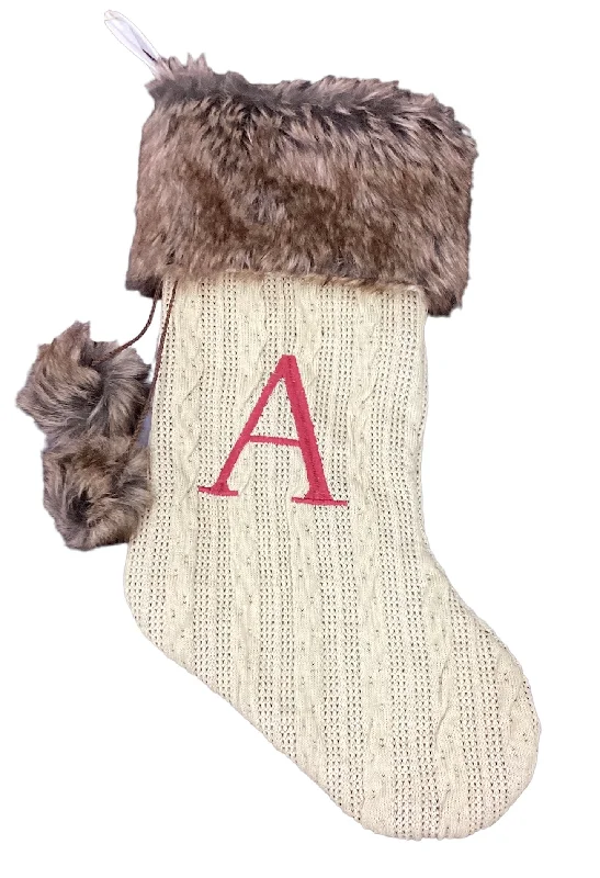 Xmas Stockings with Fur & Letters