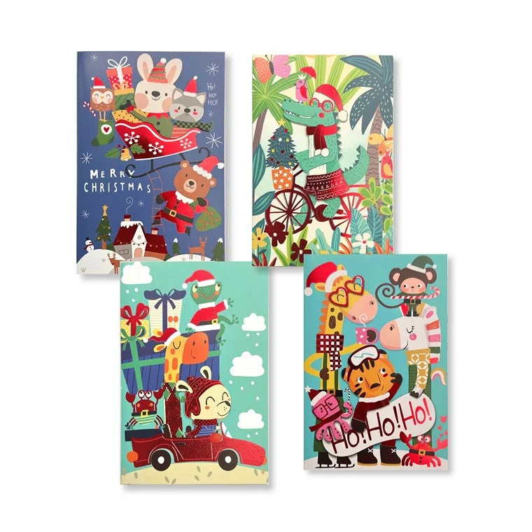 Happy Fun Christmas Cards, Foiled, Asstd, 8pk