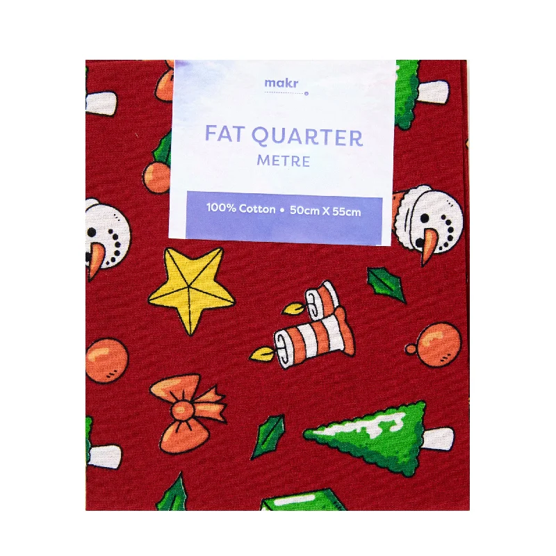 Christmas Print Cotton Fat Quarters, Fun Christmas- 50cmx55cm