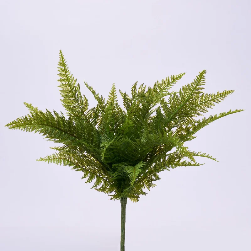 Everyday Greenery Faux Leather Fern Bush Branch Spray - 20"