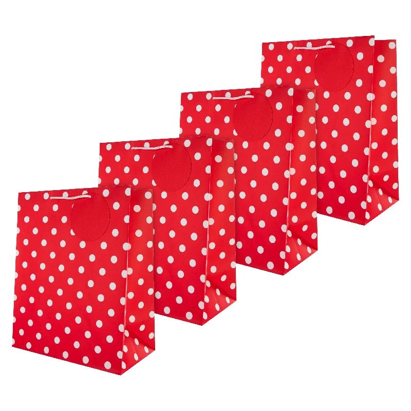 Large Christmas Gift Bags - Pack of 4 in Polka Dot Design