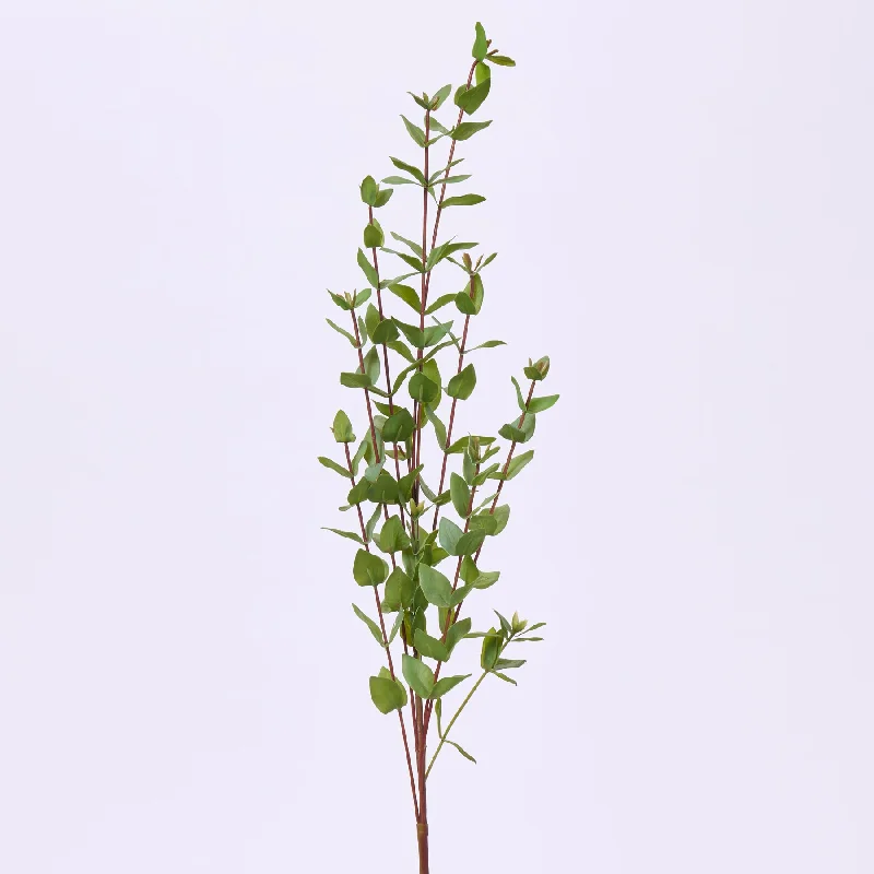 Mini Green Heart Eucalyptus Single Stem Faux Greenery Branch Spray - 36"