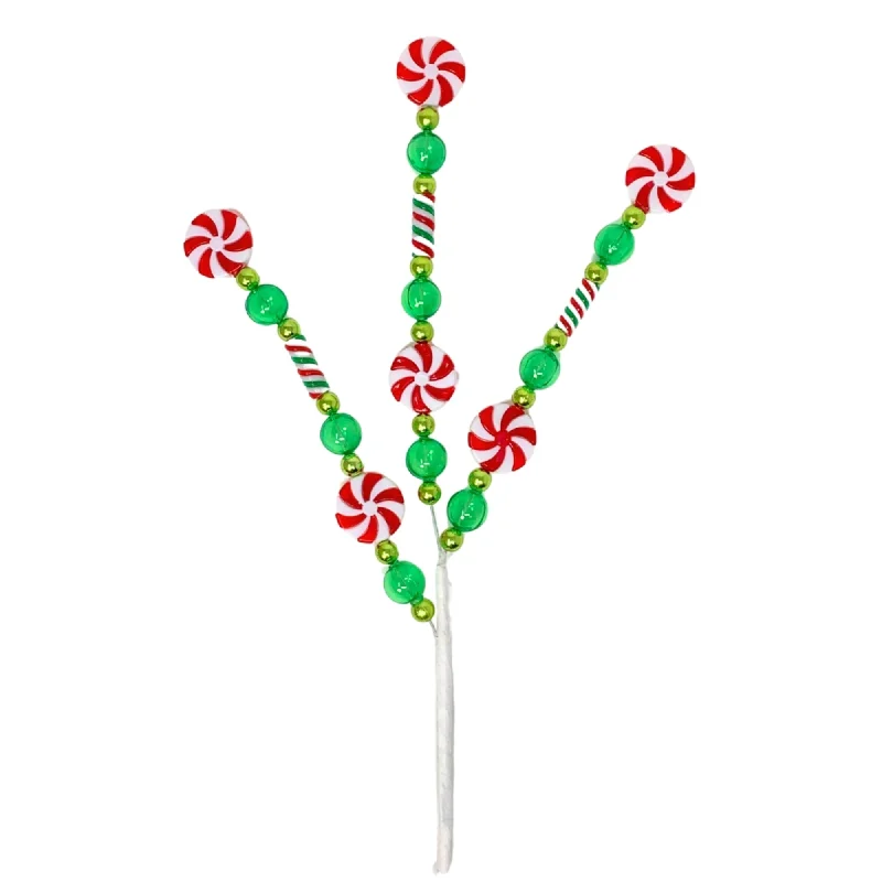 Peppermint Twist Acrylic Candy Spray - Red/Green/White 16” | YK