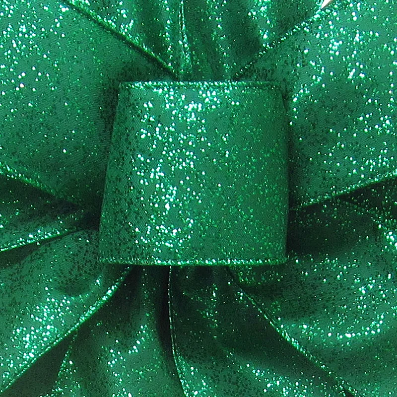 Wired Emerald Green Glittering Sparkle Holiday Ribbon (#40-2.5"Wx10Yards)