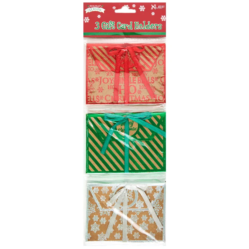 Christmas Cards Gift Card Holders- 3pk